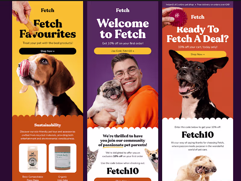 Cover image for  Email Design for Fetch brand
