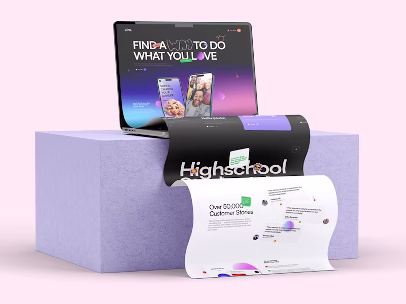 Cover image for Aim Website UI Design – A Futuristic Career Coaching Experience