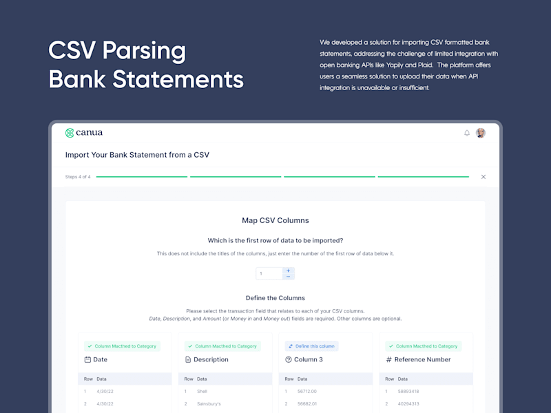 Cover image for CSV Parsing Bank Statements on Behance