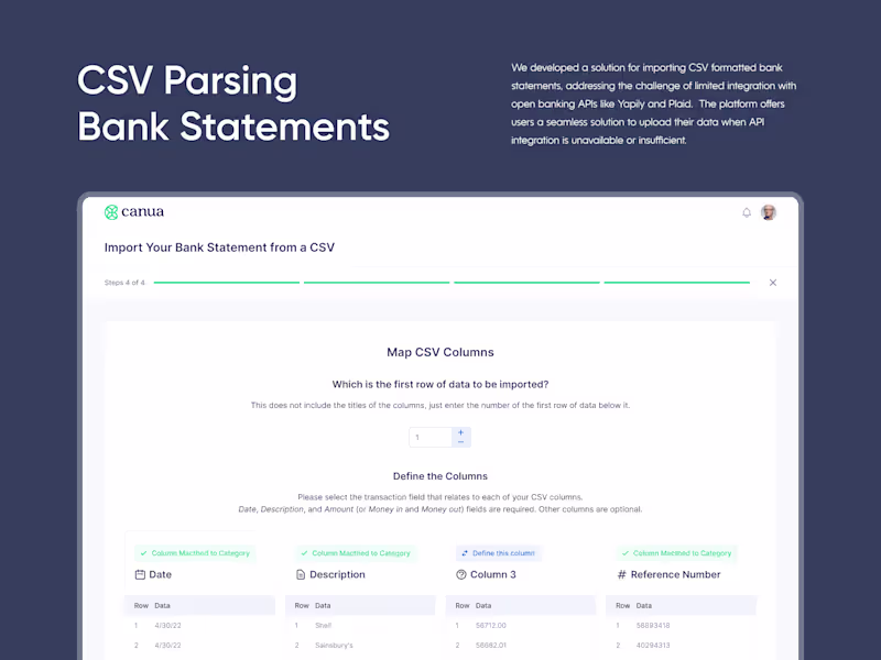 Cover image for CSV Parsing Bank Statements on Behance