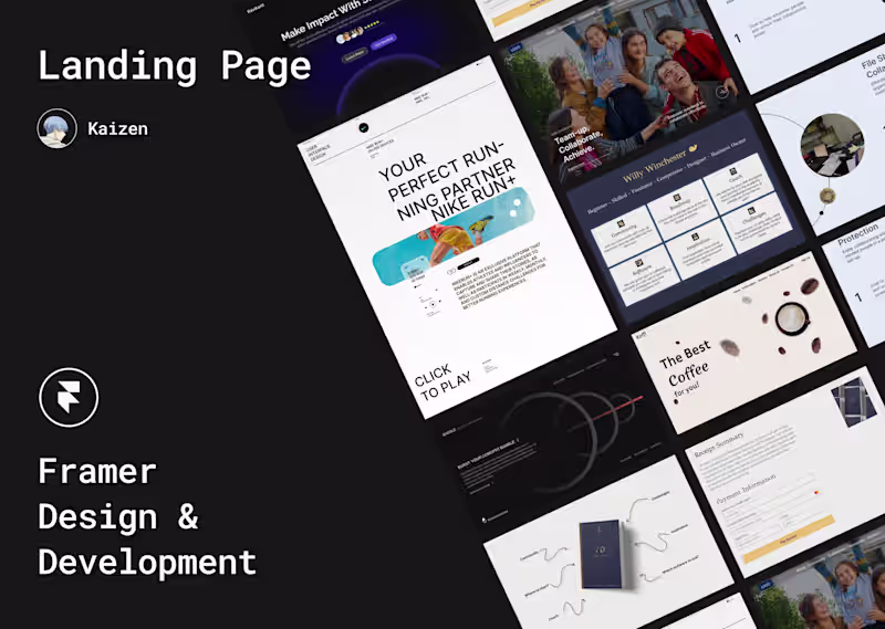 Cover image for Framer Landing Page Design and Development