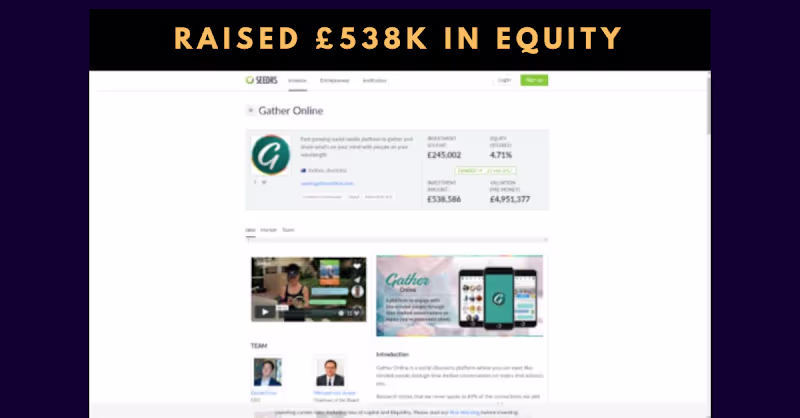 Cover image for Gather Online Raised £538k in Equity Crowdfunding