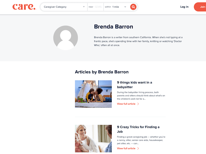 Cover image for Childcare and Babysitting Articles for Care.com