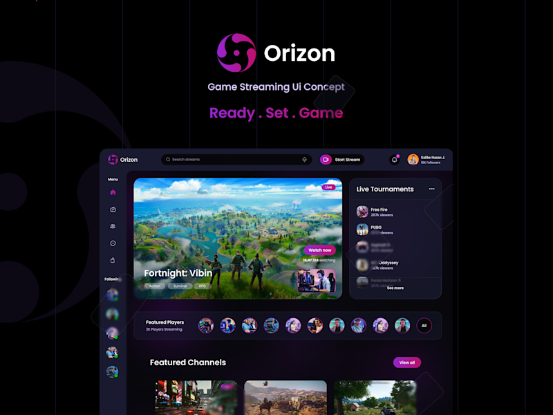 Cover image for Orizon - Game Streaming UI/UX