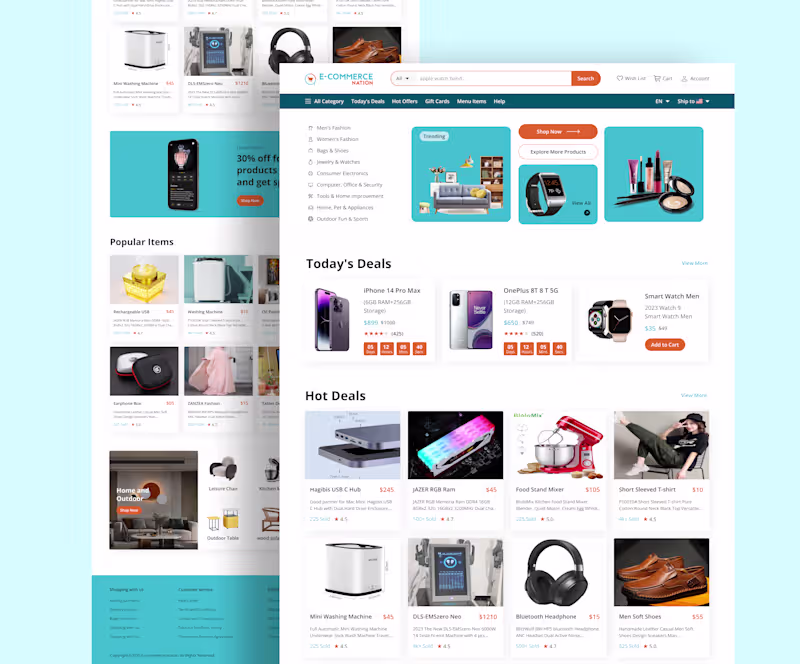 Cover image for Ecommerce Website ui, ui Design, uiux Design