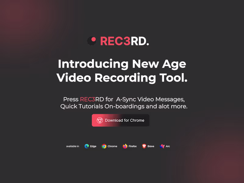 Cover image for Developed a Screen Recording chrome extension MVP REC3RD