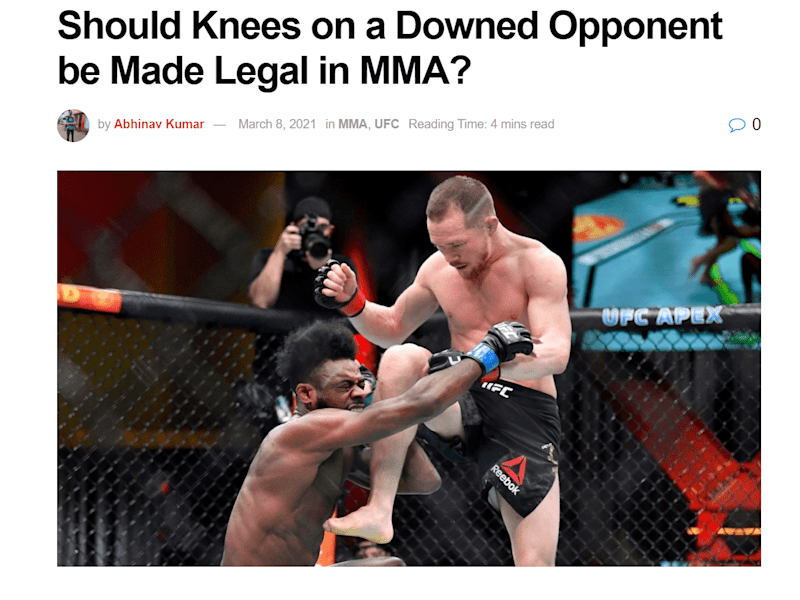 Cover image for Should Knees on a Downed Opponent be Made Legal in MMA? - Sport…