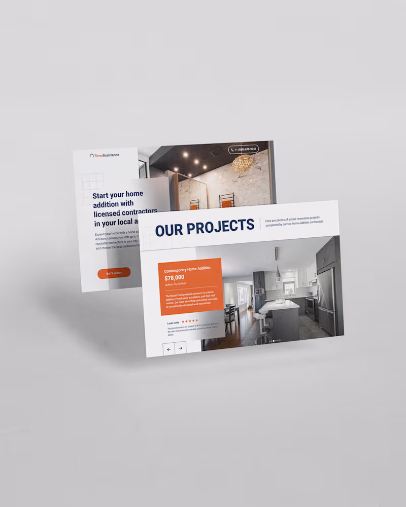 Cover image for Landing page - Web design - Renovation Marketplace