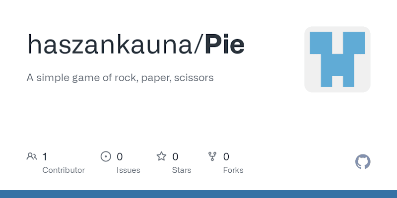 Cover image for GitHub - haszankauna/Pie: A simple game of rock, paper, scissors