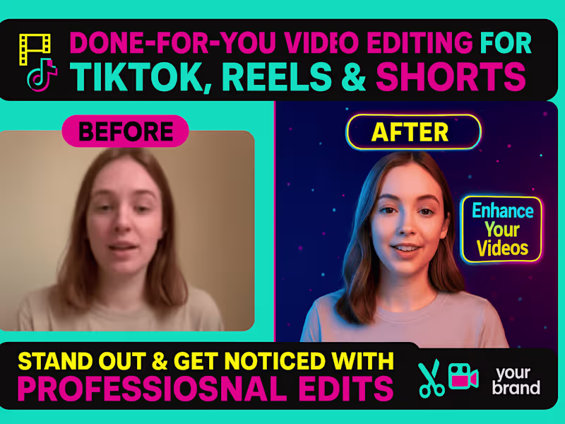 Cover image for Done-for-You Video Editing for TikTok, Reels & Shorts