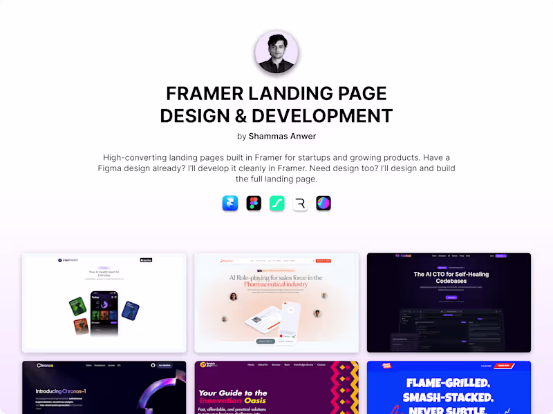 Cover image for Framer Landing Page Design & Development
