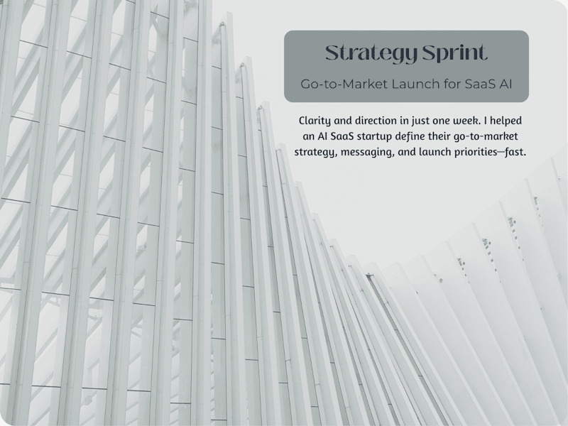 Cover image for Strategy Sprint: Go-to-Market Launch for SaaS AI