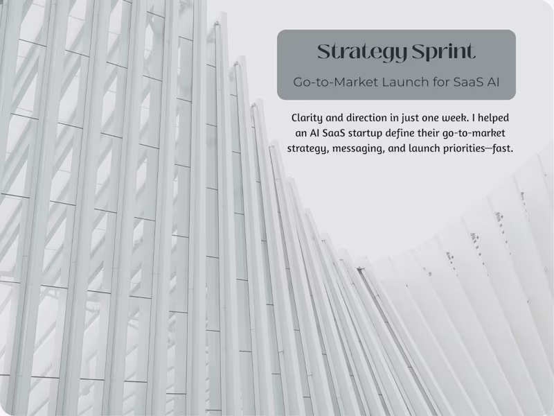 Cover image for Strategy Sprint: Go-to-Market Launch for SaaS AI