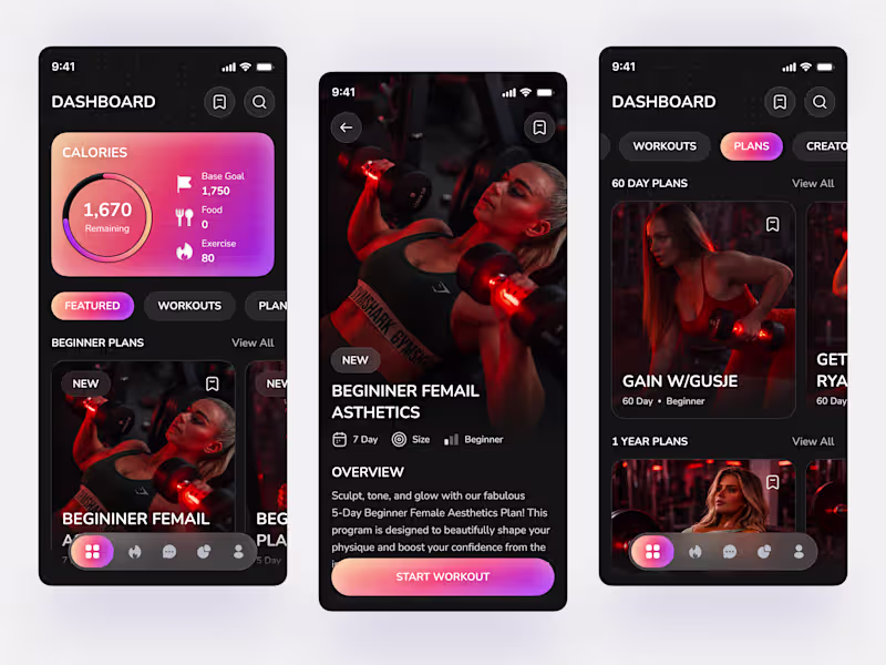 Cover image for Fitness & Workout Training Mobile App