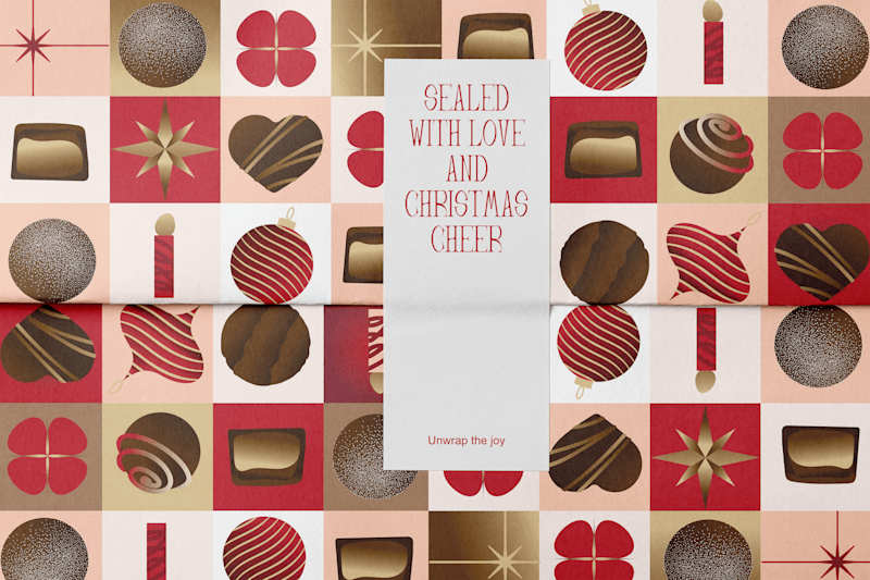 Cover image for Illustrated Christmas Pattern – Designed to Wrap Gifts in Joy 