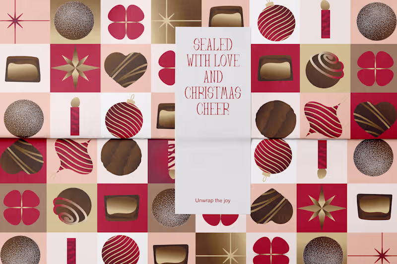 Cover image for Illustrated Christmas Pattern – Designed to Wrap Gifts in Joy 