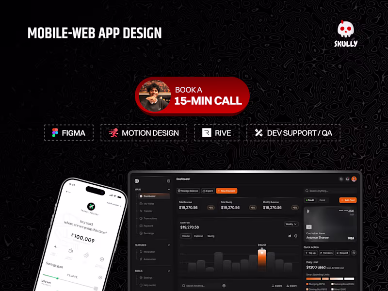 Cover image for Product Design | Motion Design with development support/QA