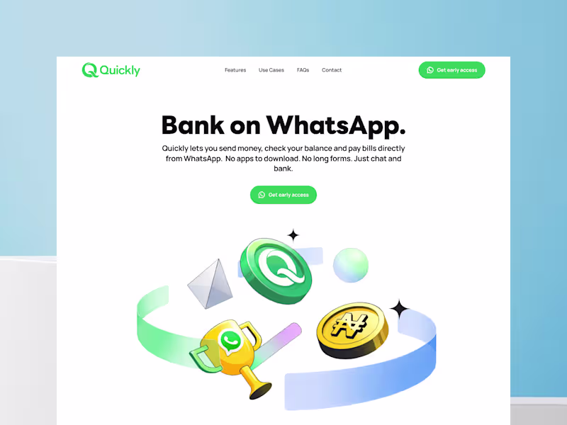 Cover image for Quickly WhatsApp Banking • Figma-to-Framer Development