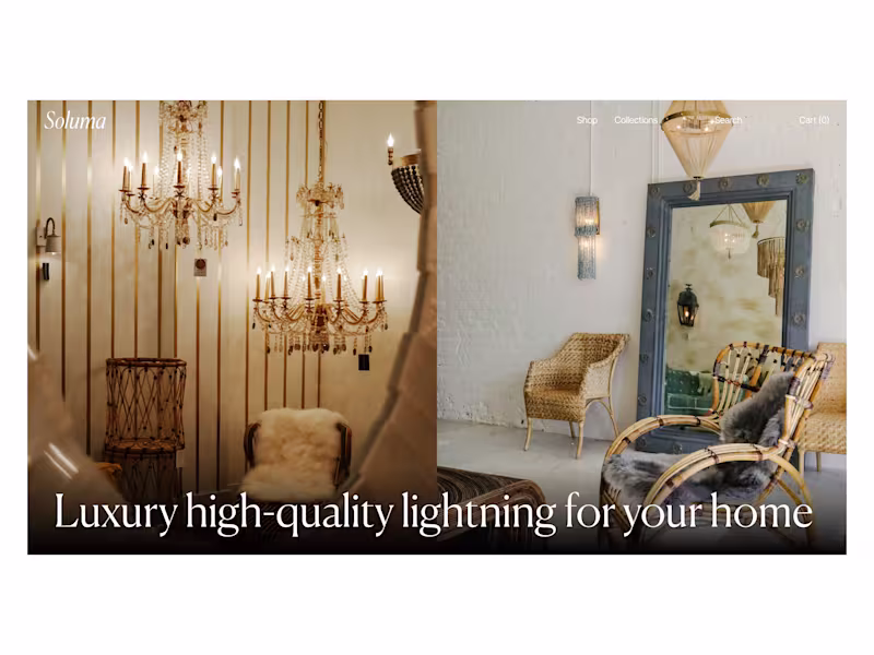 Cover image for Luxury lighting E-commerce website design