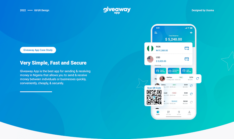Cover image for Giveaway App | Online Payment Mobile App | UI/UX Design on Beha…