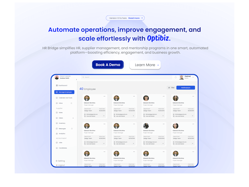Cover image for Optibiz landing page
