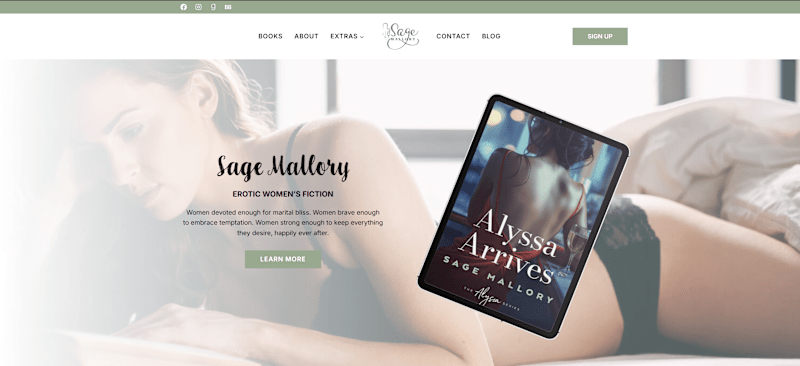 Cover image for Author Website Design for Sage Mallory