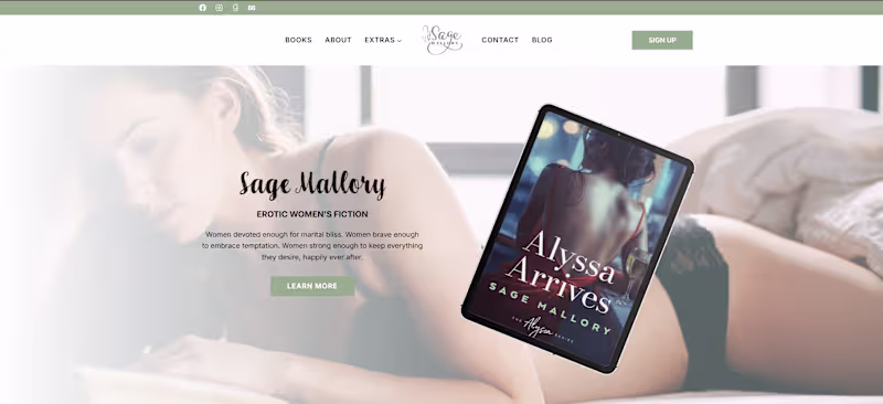 Cover image for Author Website Design for Sage Mallory
