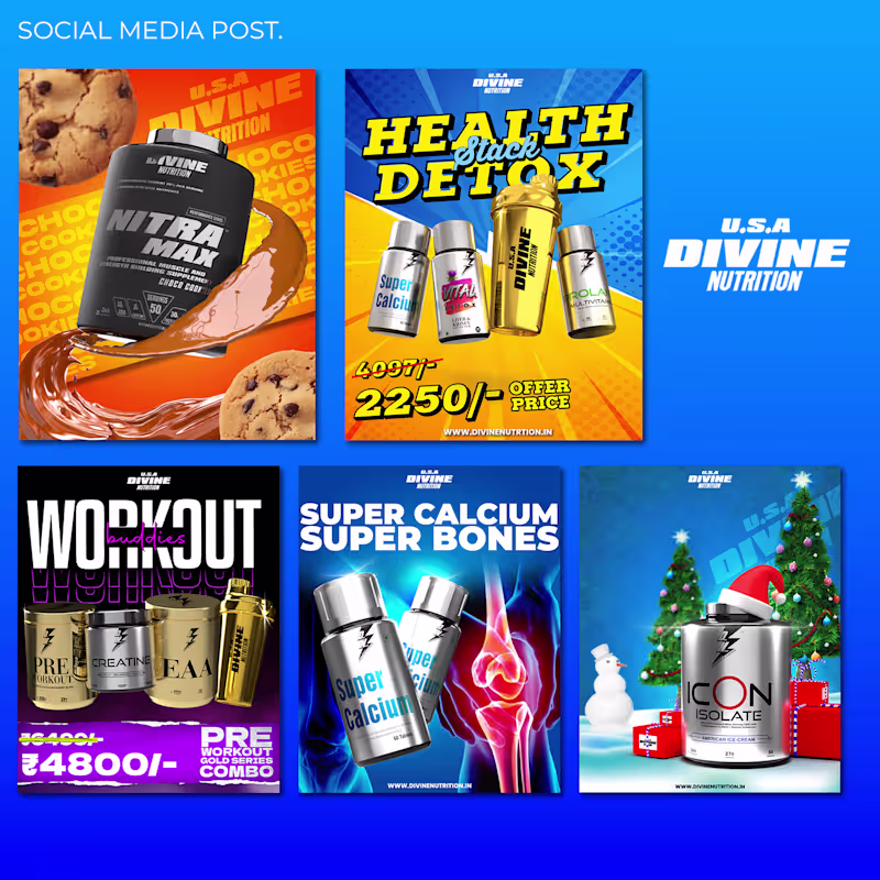 Cover image for Social Media Design For Supplement Brand :: Behance