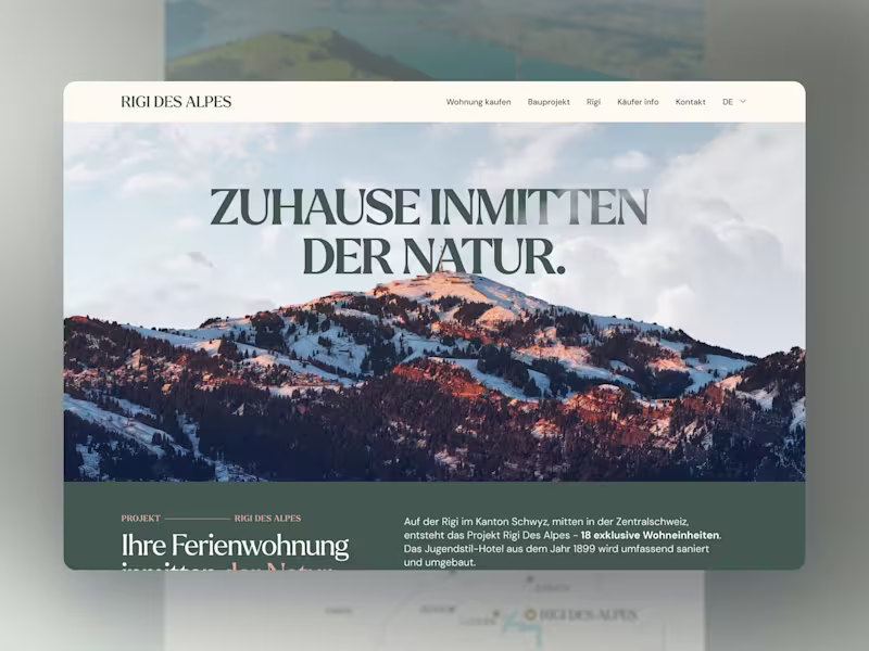Cover image for Rigi Des Alpes – Swiss Mountain Apartments Website