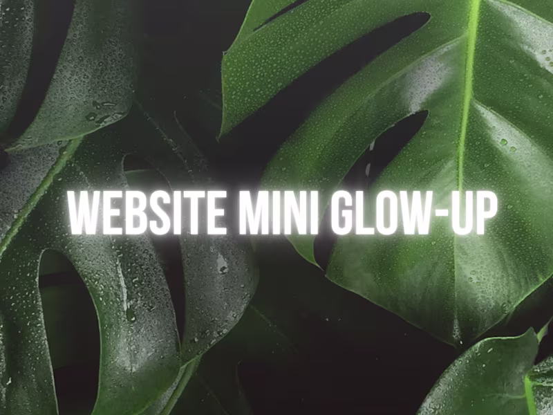 Cover image for Website Design Mini Glow-Up