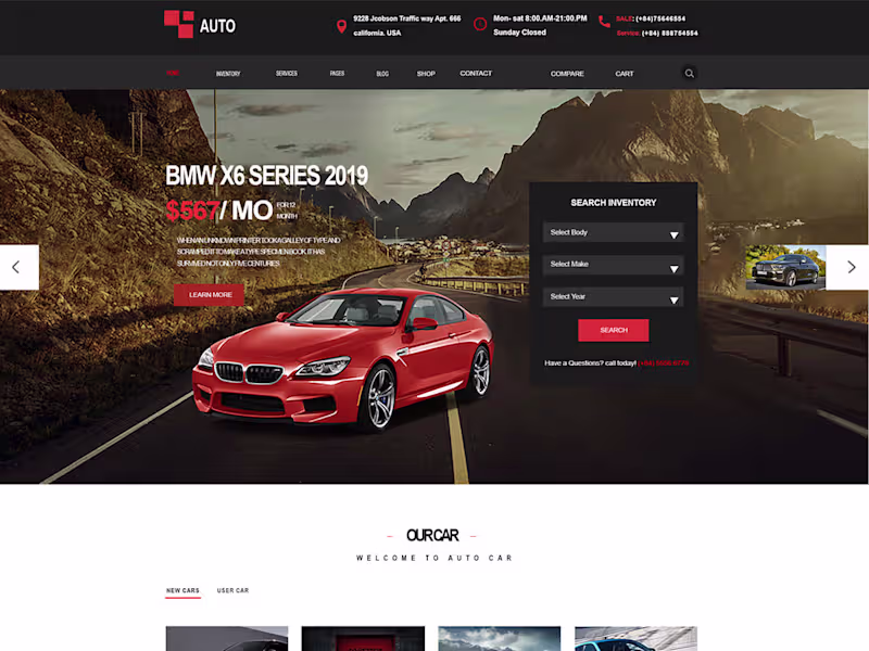 Cover image for Car Showroom Style Site