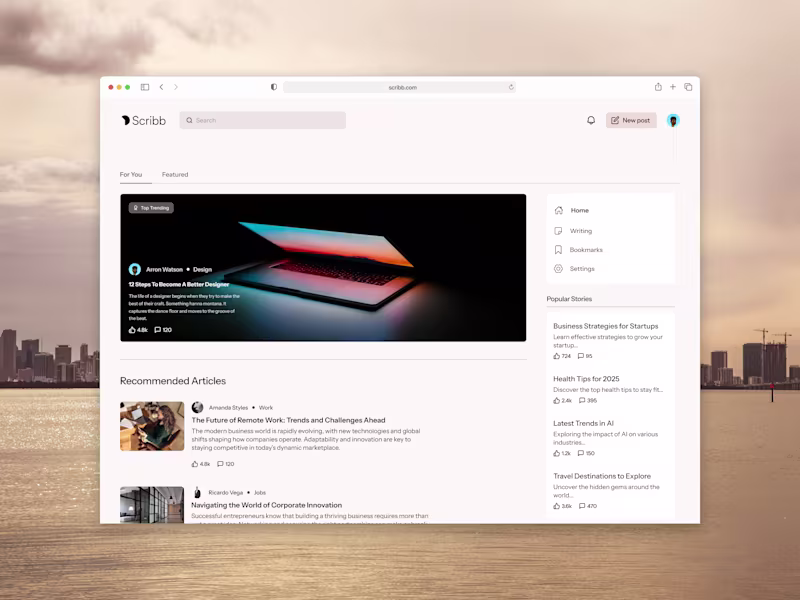 Cover image for Scribb — A Dynamic Digital Space for Thoughtful Expression