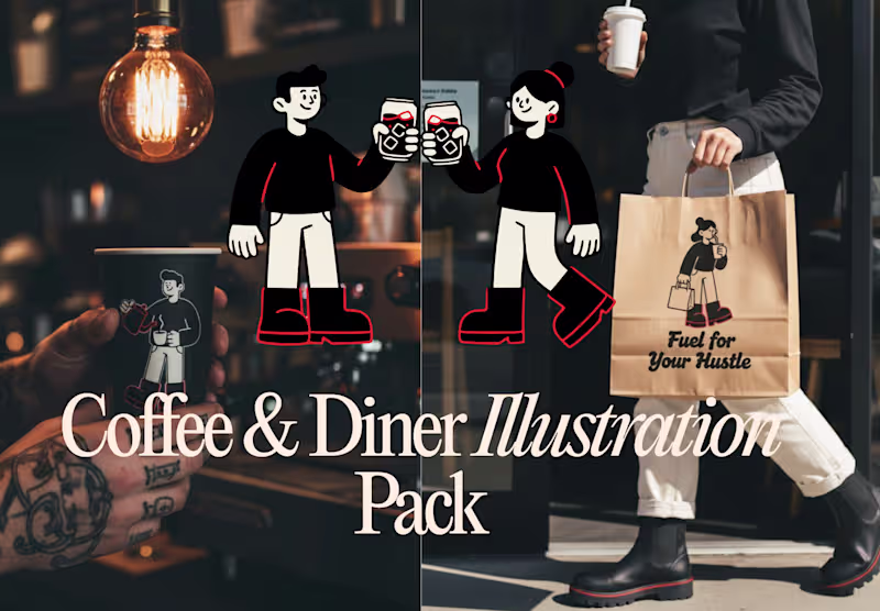 Cover image for Coffee & Diner Illustration Pack