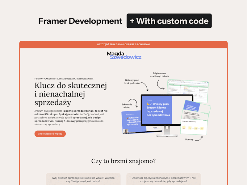 Cover image for Landing Sales Page for Digital Product + custom code