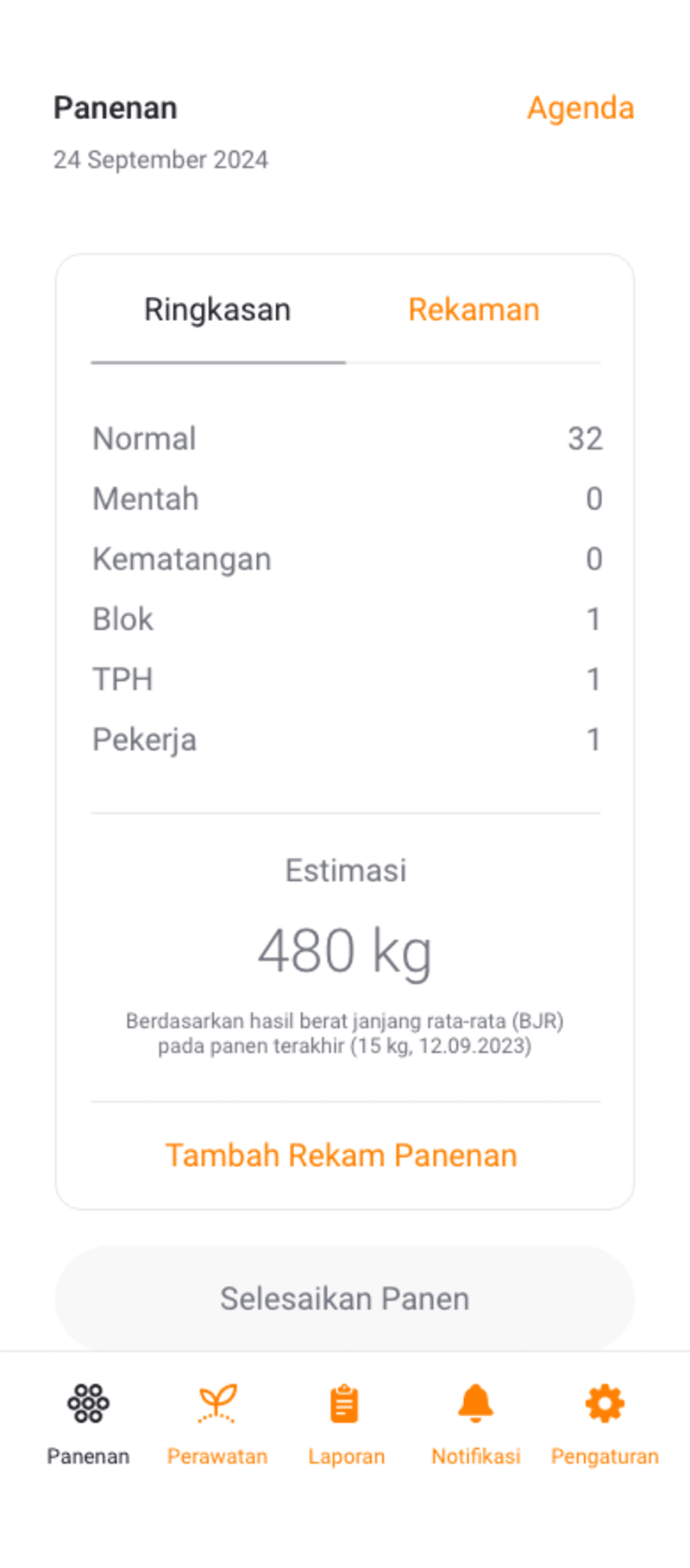 Cover image for  Palm Oil Harvest Recording Application 