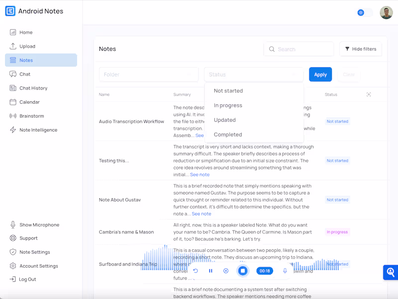 Cover image for Android Notes Meeting Notes - Bubble, OpenAI, Gemini, AssemblyAI