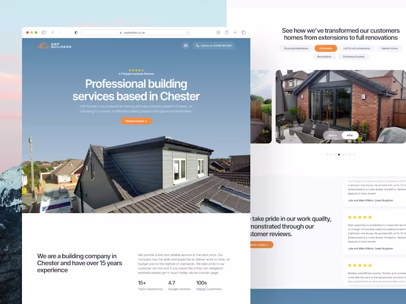 Cover image for Modern Landing Page for a Construction Business