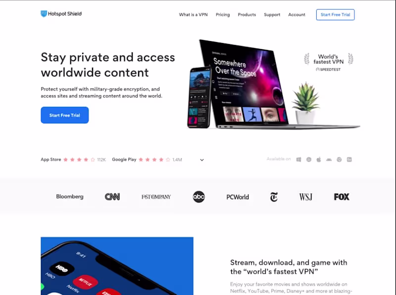 Cover image for Hotspot Shield VPN [Website]