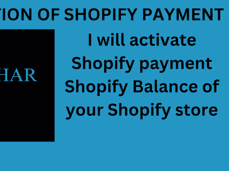 Cover image for ACTIVATE SHOPIFY PAYMENT WITH SHOPIFY BALANCE