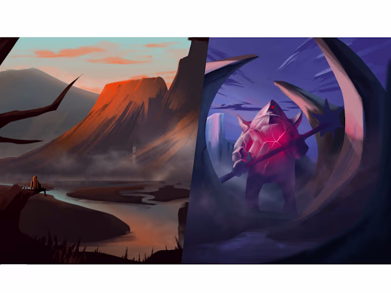 Cover image for I'll create appealing, scenery and moody landscape paintings.