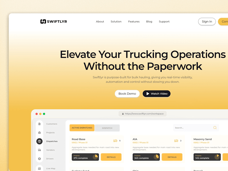 Cover image for Swiftlyr - SaaS / Logistics Platform 