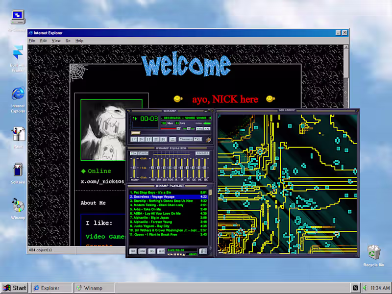 Cover image for Windows 98 styled website built