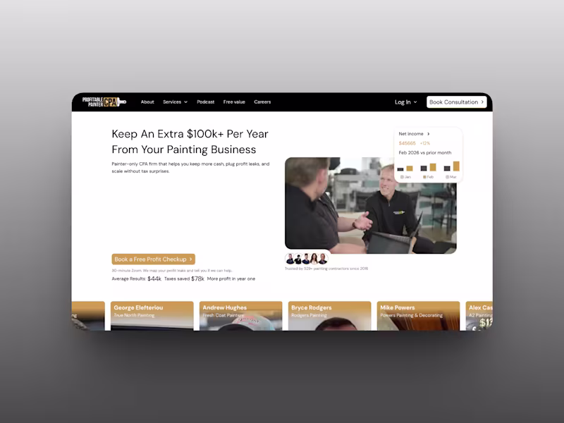 Cover image for Profitable Painter CPA Website Redesign