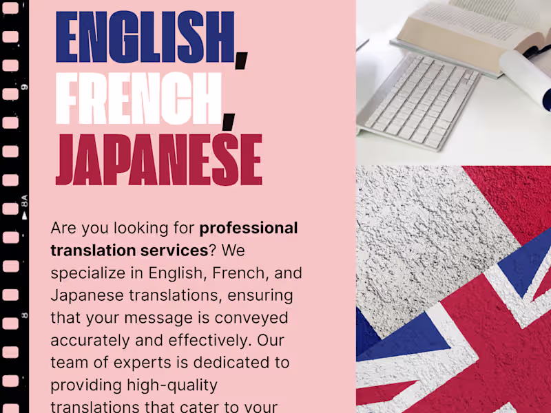 Cover image for 🇫🇷↔🇬🇧↔🇯🇵 Human Translation Service