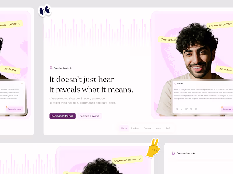 Cover image for PassionNote SaaS Landing Page Development