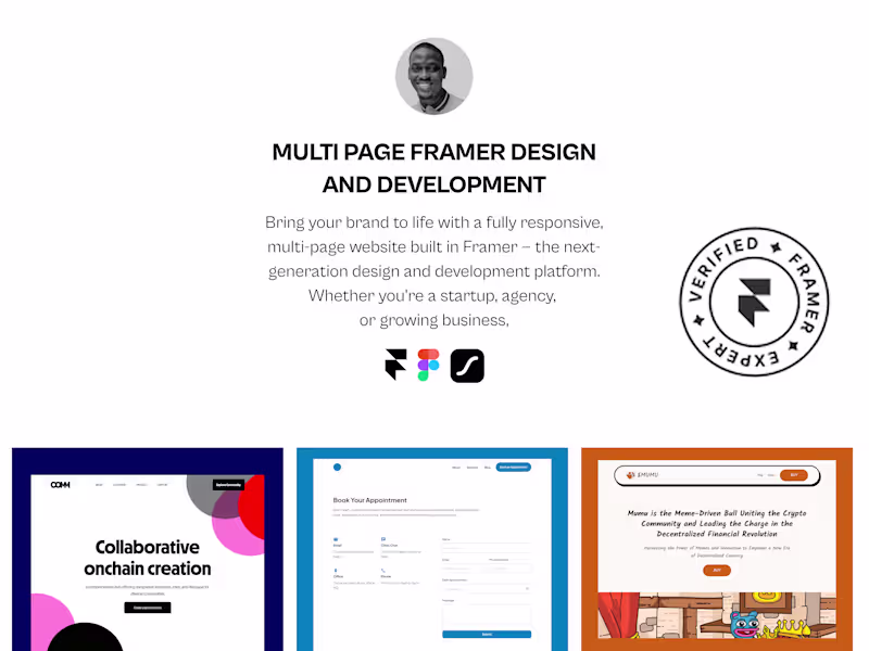 Cover image for Multi-Page Framer Website Design and Development