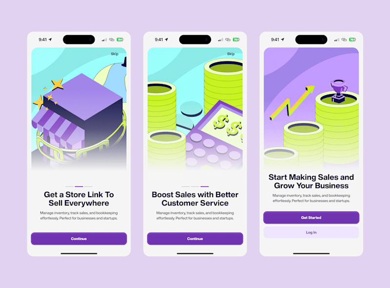 Cover image for Onboarding UI designs - Rupple Business app