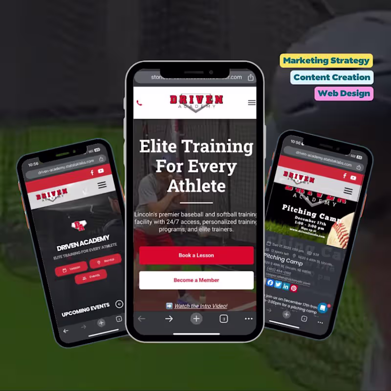 Cover image for Driven Baseball Academy Website and Marketing Overhaul