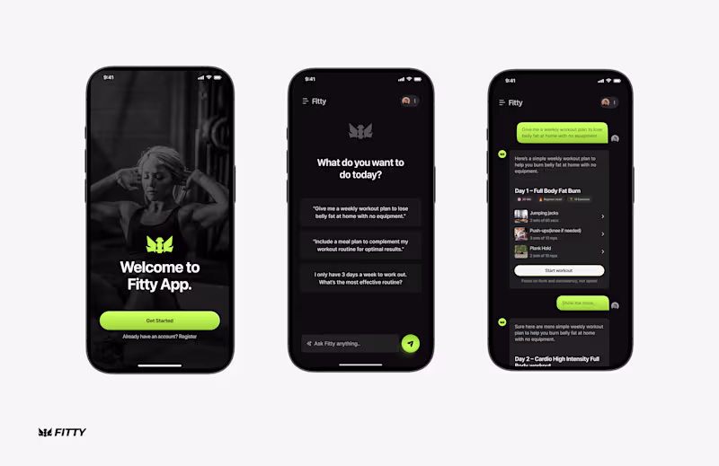 Cover image for Fitty: AI Workout Mobile App Design