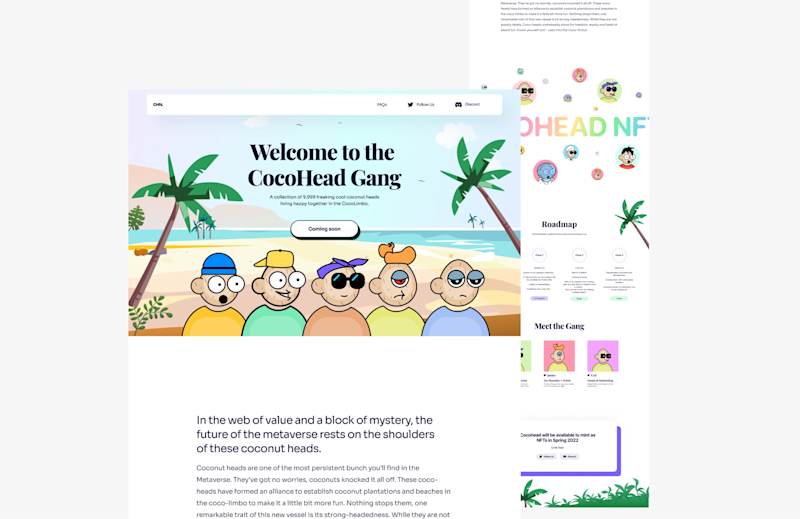 Cover image for CocoHead Website Landing Page Design